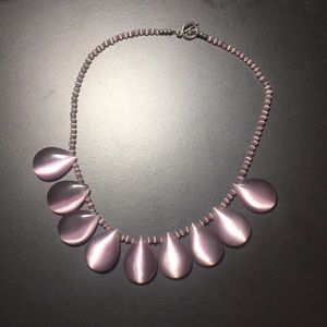 Amethyst Glass Bead Statement Necklace